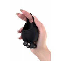 Чехол для мошонки с эрекционным кольцом и вибрацией Attraction Erotist, силикон, чёрный, 6,5 см