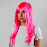 Карнавальный парик Красотка, цвет розовый