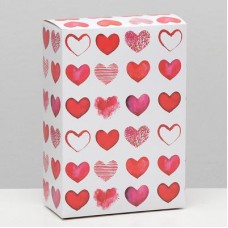 Коробка складная Сердечки, 16 × 23 × 7,5 см 6830797